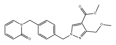 1H-Pyrazole-4-carboxylic acid, 3-(methoxymethyl)-1-[[4-[(2-oxo-1(2H)-pyridinyl)methyl]phenyl]methyl]-, methyl ester Structure