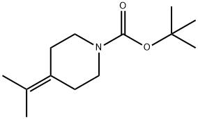 1-Piperidinecarboxylic acid, 4-(1-methylethylidene)-, 1,1-dimethylethyl ester 化学構造式