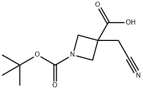 1,3-Azetidinedicarboxylic acid, 3-(cyanomethyl)-, 1-(1,1-dimethylethyl) ester Structure