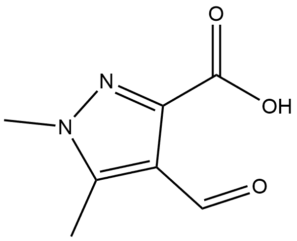 4-Formyl-1,5-dimethyl-1H-pyrazole-3-carboxylic acid Struktur