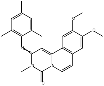 4H-Pyrimido[6,1-a]isoquinolin-4-one, 2,3-dihydro-9,10-dimethoxy-3-methyl-2-[(2,4,6-trimethylphenyl)imino]-|