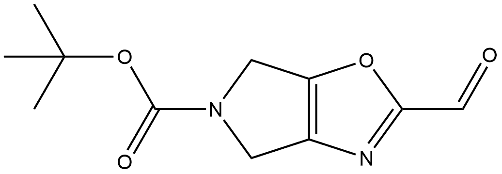 1,1-Dimethylethyl 2-formyl-4,6-dihydro-5H-pyrrolo[3,4-d]oxazole-5-carboxylate Struktur