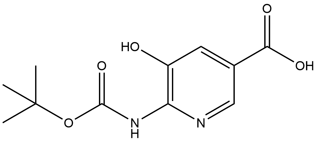 6-((tert-Butoxycarbonyl)amino)-5-hydroxynicotinic acid Struktur