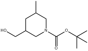 1,1-Dimethylethyl 3-(hydroxymethyl)-5-methyl-1-piperidinecarboxylate Struktur
