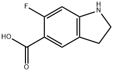 1H-Indole-5-carboxylic acid, 6-fluoro-2,3-dihydro- Struktur