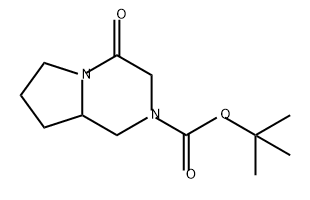 Pyrrolo[1,2-a]pyrazine-2(1H)-carboxylic acid, hexahydro-4-oxo-, 1,1-dimethylethyl ester Struktur