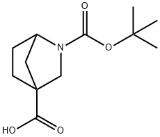 2-(叔丁氧羰基)-2-氮杂双环[2.2.1]庚烷-4-羧酸 结构式
