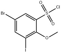 5-Bromo-3-iodo-2-methoxybenzenesulphonyl chloride,1935418-28-2,结构式
