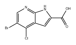 1H-Pyrrolo[2,3-b]pyridine-2-carboxylic acid, 5-bromo-4-chloro- Struktur