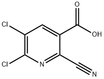 3-Pyridinecarboxylic acid, 5,6-dichloro-2-cyano- Struktur