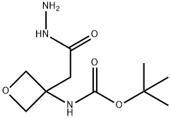 tert-Butyl (3-(2-hydrazinyl-2-oxoethyl)oxetan-3-yl)carbamate Struktur
