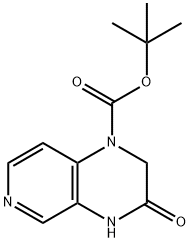 Pyrido[3,4-b]pyrazine-1(2H)-carboxylic acid, 3,4-dihydro-3-oxo-, 1,1-dimethylethyl ester Struktur