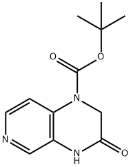 Pyrido[3,4-b]pyrazine-1(2H)-carboxylic acid, 3,4-dihydro-3-oxo-, 1,1-dimethylethyl ester Structure