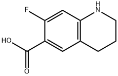6-Quinolinecarboxylic acid, 7-fluoro-1,2,3,4-tetrahydro- Struktur