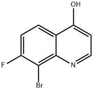 8-bromo-7-fluoroquinolin-4-ol 化学構造式