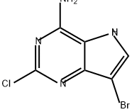 7-bromo-2-chloro-5H-pyrrolo[3,2-d]pyrimidin-4-am
ine Struktur