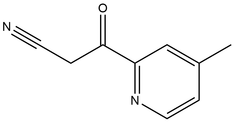 4-Methyl-β-oxo-2-pyridinepropanenitrile 化学構造式