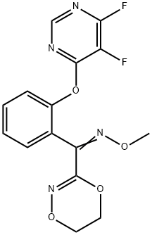 3-{1-[2-(4,5-difluoropyrimid-6-yloxy)-phenyl]-1-(methoximino)-methyl}-5,6-dihydro-1,4,2-dioxazine Structure