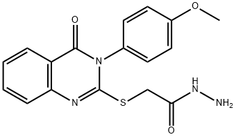 Acetic acid, 2-[[3,4-dihydro-3-(4-methoxyphenyl)-4-oxo-2-quinazolinyl]thio]-, hydrazide 化学構造式