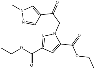 diethyl 1-[2-(1-methylpyrazol-4-yl)-2-oxo-ethyl]pyrazole-3,5-dicarboxylate 结构式