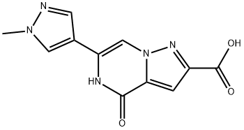 4,5-Dihydro-6-(1-methyl-1H-pyrazol-4-yl)-4-oxopyrazolo[1,5-a]pyrazine-2-carboxylic acid,1940180-28-8,结构式