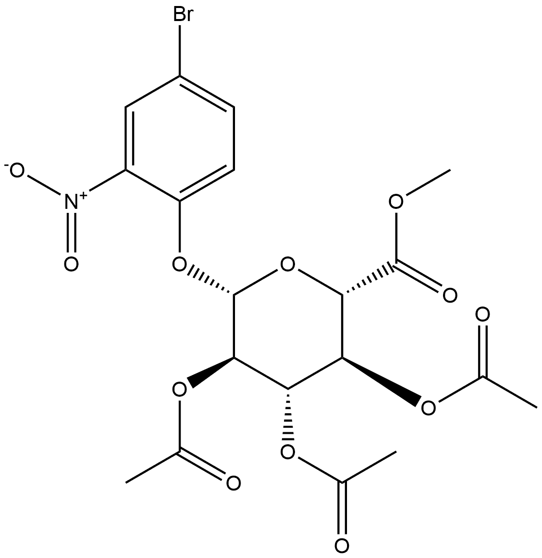 β-D-Glucopyranosiduronic acid, 4-bromo-2-nitrophenyl, methyl ester, 2,3,4-triacetate,1942057-60-4,结构式