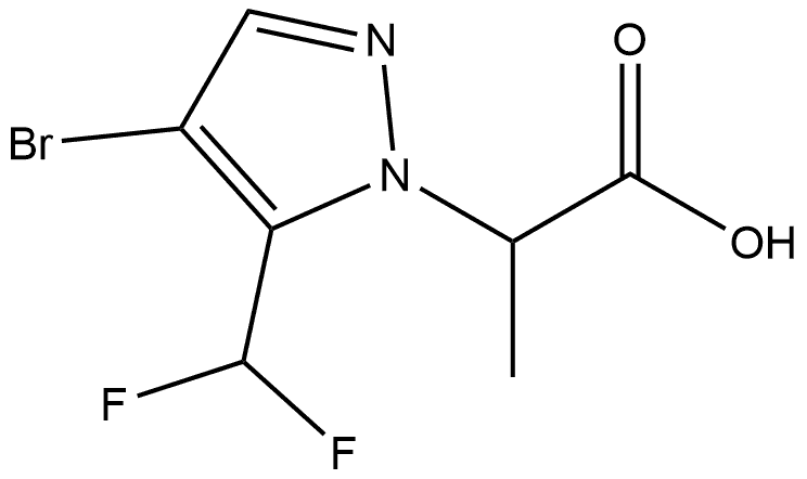 2-[4-bromo-5-(difluoromethyl)-1H-pyrazol-1-yl]propanoic acid Struktur