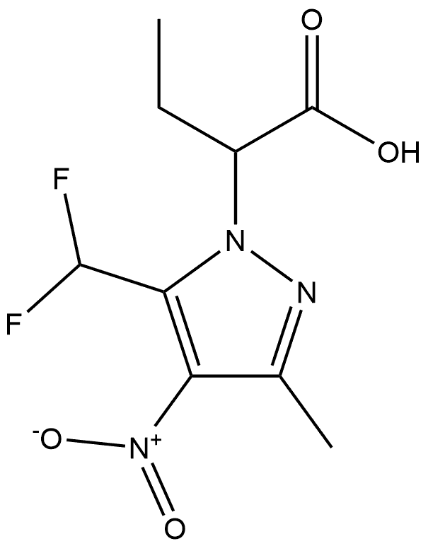 2-[5-(difluoromethyl)-3-methyl-4-nitro-1H-pyrazol-1-yl]butanoic acid Structure