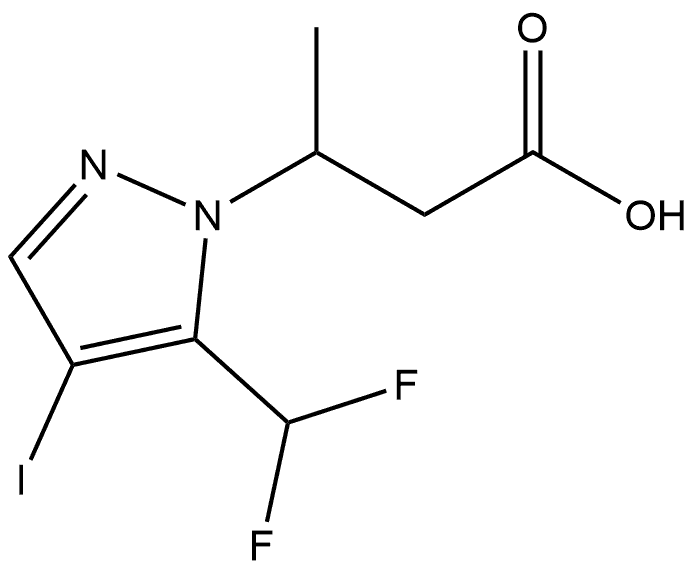 3-[5-(difluoromethyl)-4-iodo-1H-pyrazol-1-yl]butanoic acid Structure