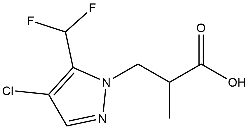 3-[4-chloro-5-(difluoromethyl)-1H-pyrazol-1-yl]-2-methylpropanoic acid Struktur