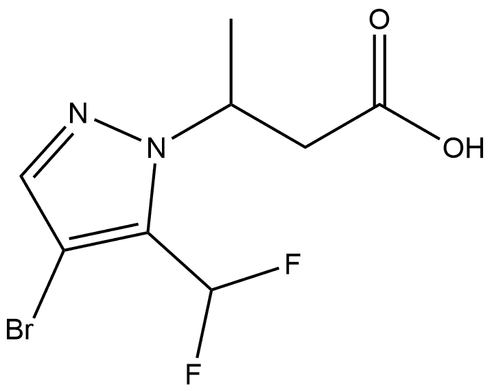 3-[4-bromo-5-(difluoromethyl)-1H-pyrazol-1-yl]butanoic acid Structure