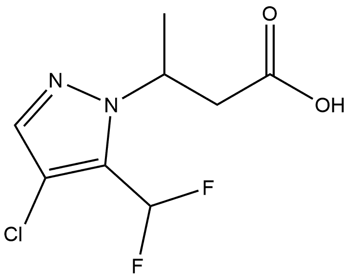 3-[4-chloro-5-(difluoromethyl)-1H-pyrazol-1-yl]butanoic acid Structure