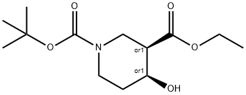 rel-1-(tert-butyl) 3-ethyl (3R,4S)-4-hydroxypiperidine-1,3-dicarboxylate Structure