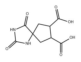 1,3-Diazaspiro[4.4]nonane-7,8-dicarboxylic acid, 2,4-dioxo- 化学構造式