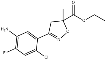 5-Isoxazolecarboxylic acid, 3-(5-amino-2-chloro-4-fluorophenyl)-4,5-dihydro-5-methyl-, ethyl ester 结构式