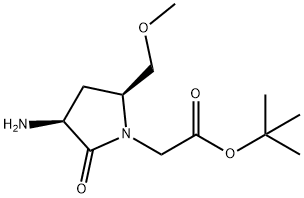 2-((3S,5S)-3-氨基-5-(甲氧基甲基)-2-氧代吡咯烷-1-基)乙酸叔丁酯 结构式