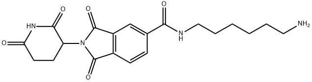 1H-Isoindole-5-carboxamide, N-(6-aminohexyl)-2-(2,6-dioxo-3-piperidinyl)-2,3-dihydro-1,3-dioxo- Structure