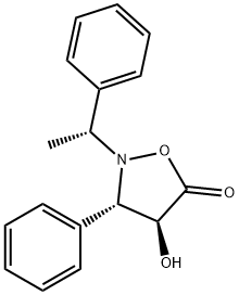 5-Isoxazolidinone, 4-hydroxy-3-phenyl-2-[(1R)-1-phenylethyl]-, (3S,4S)- Struktur