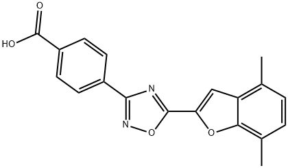 4-[5-(4,7-Dimethyl-2-benzofuranyl)-1,2,4-oxadiazol-3-yl]benzoic acid Struktur