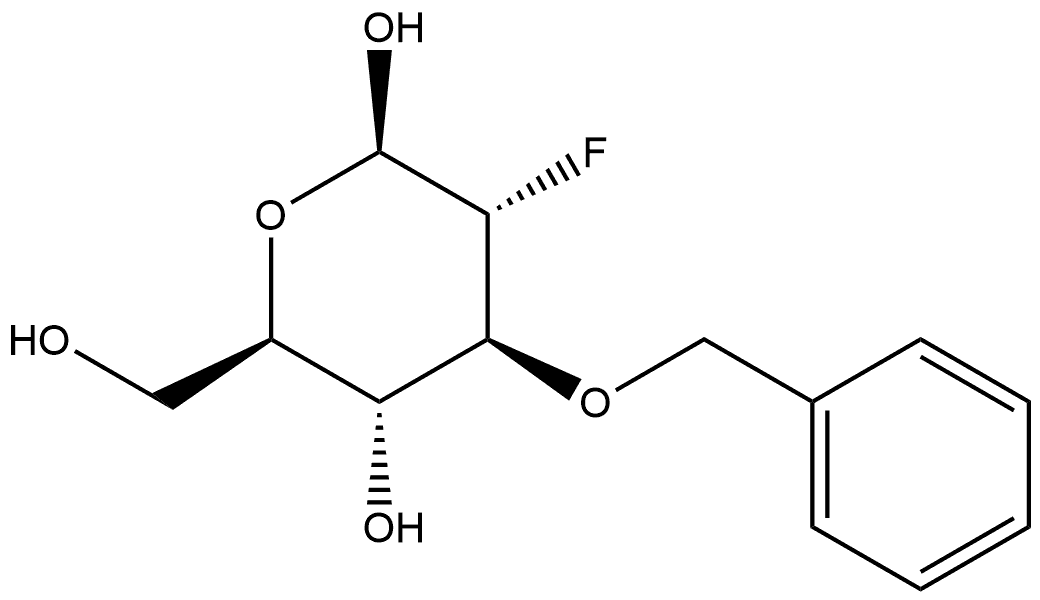 2-Deoxy-2-fluoro-3-O-(phenylmethyl)-β-D-glucopyranose Structure