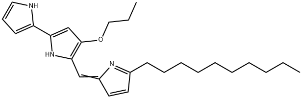 2,2'-Bi-1H-pyrrole, 5-[(5-decyl-2H-pyrrol-2-ylidene)methyl]-4-propoxy-,195381-32-9,结构式