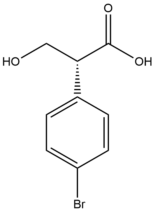 Benzeneacetic acid, 4-bromo-α-(hydroxymethyl)-, (αR)- 化学構造式