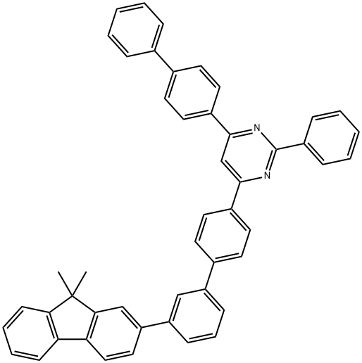 Pyrimidine, 4-[1,1'-biphenyl]-4-yl-6-[3'-(9,9-dimethyl-9H-fluoren-2-yl)[1,1'-biphenyl]-4-yl]-2-phenyl- 化学構造式