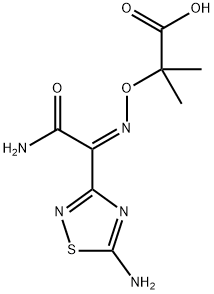 Propanoic acid, 2-[[(Z)-[2-amino-1-(5-amino-1,2,4-thiadiazol-3-yl)-2-oxoethylidene]amino]oxy]-2-methyl- Structure