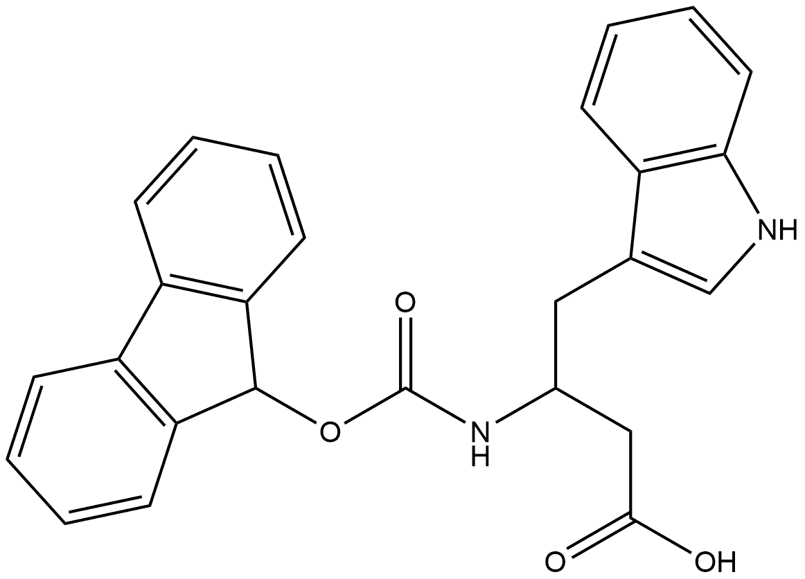3-((((9H-Fluoren-9-yl)oxy)carbonyl)amino)-4-(1H-indol-3-yl)butanoic acid Structure