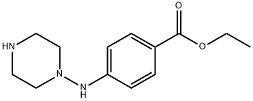 Ethyl 4-(piperazin-1-ylamino)benzoate 化学構造式