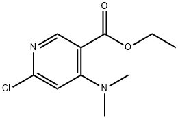 3-Pyridinecarboxylic acid, 6-chloro-4-(dimethylamino)-, ethyl ester Struktur