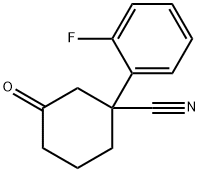 1-(2-Fluorophenyl)-3-oxocyclohexanecarbonitrile Structure