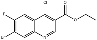Ethyl 7-bromo-4-chloro-6-fluoroquinoline-3-carboxylate 化学構造式