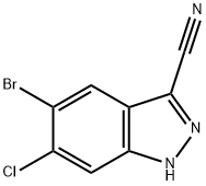 5-Bromo-6-chloro-1H-indazole-3-carbonitrile 结构式